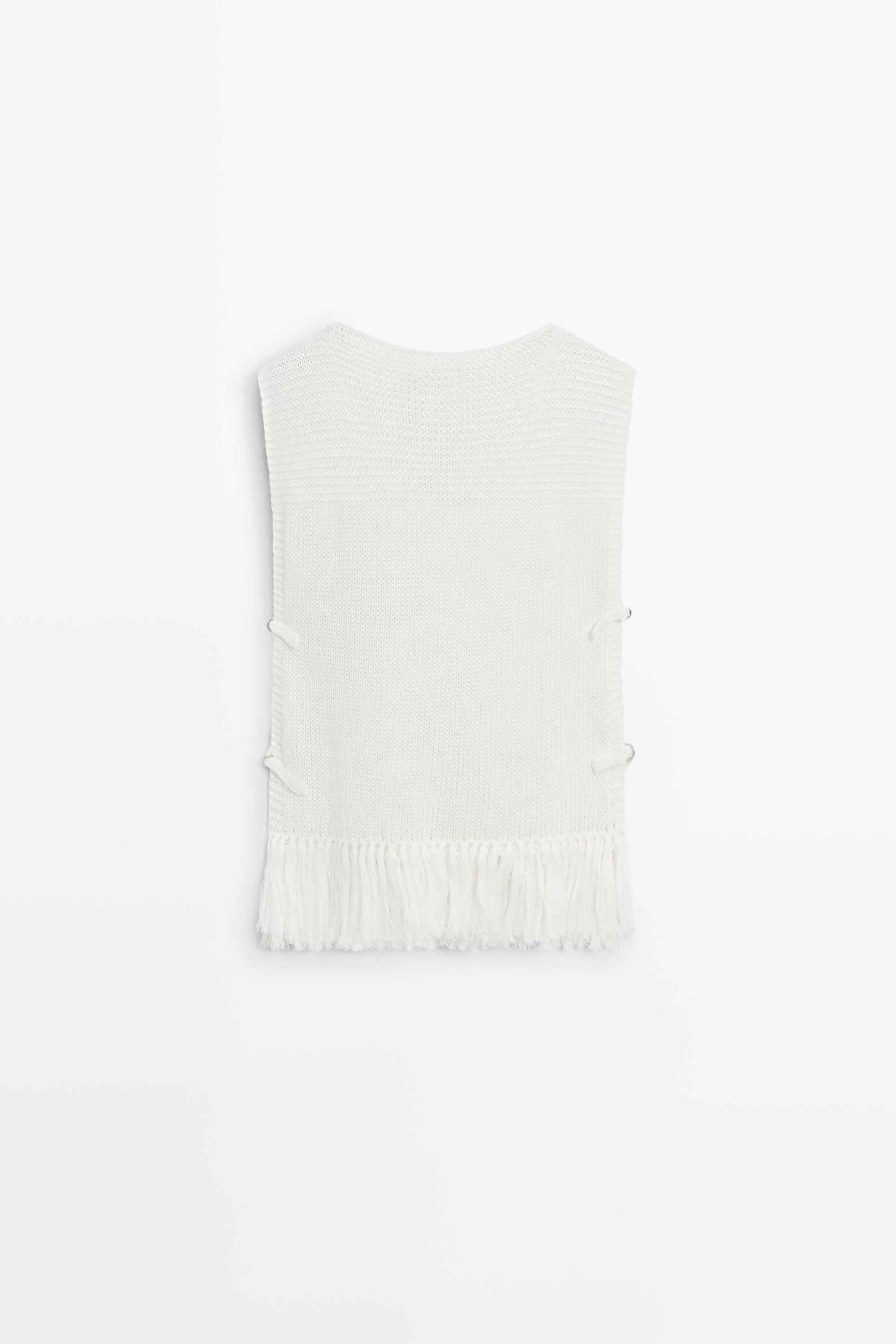 Fringe detail knit top - STUDIO